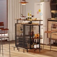 Table de bar moderne pour la maison, avec rangement pour vin rouge, design européen, durable, écologique, structure en fer, buffet de bar