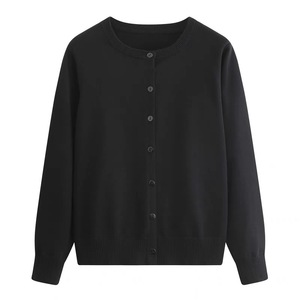 Women's Loose Knitted <b>Cardigan</b> Long Sleeve Crew Neck Single Breasted Anti-Pilling Spring Autumn Wear - Product Image 5