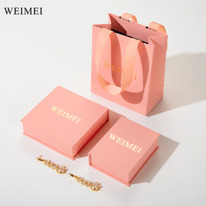 Custom Color Book-Shaped Cardboard Paper Jewelry Packaging <b>Box</b> with Paper Bag for Ring <b>Earring</b> Necklace <b>Gift</b> - Product Image 4