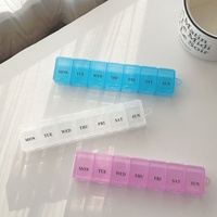 Oem aylık kutu Am Pm hap saklama kutusu için 7 gün Mini hap saklama kutusu ilaç kutusu/plastik 7 gün seyahat cep hap kutusu