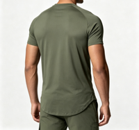 T-shirt de sport pour homme personnalisé OEM en Poly Spandex 140-180 GSM, coupe ajustée, respirant, avec fentes latérales, pour musculation et activités de plein air, certifié TUV, vente en gros
