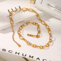 MW Venta al por mayor 18K PVD Chapado en oro Joyería personalizada Collar de cadena en espiral Collar de cadena con clip de papel de acero inoxidable para mujer