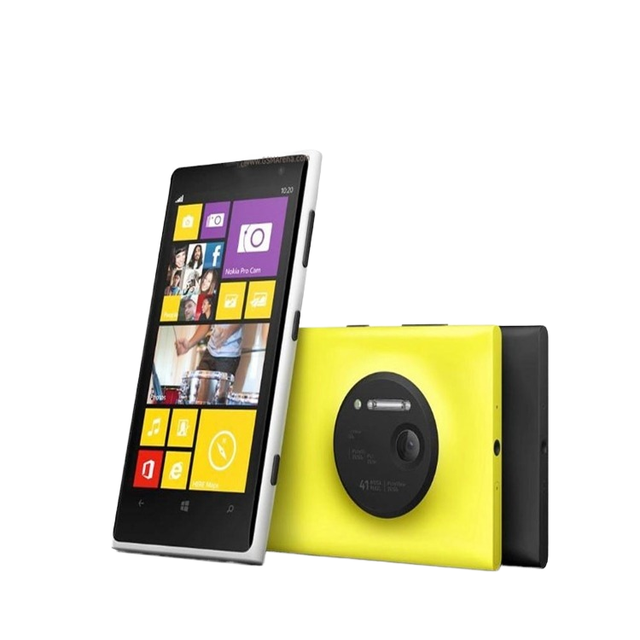 Yellow Windows Mobile Phone Lumia 1020 Quad Core 4.5" HD 41MP 32GB ROM 2GB RAM Windows Mobile LTE 2G 3G 4G Phone