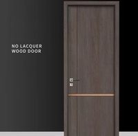 Puerta Interior de Madera de Lujo Personalizada de Fábrica, Puerta Interior Moderna de Madera Maciza con Chapa de Madera para Dormitorio, Apartamento, Villa