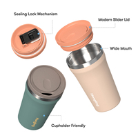 Tasse à café à double paroi Hong Ling avec trois options de couvercle, mug isotherme en acier inoxydable, fabricant en gros