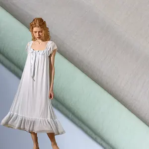 Toptan ipek ve kadife doku lyocell/naylon kumaş elbise için yumuşak yazlık gömlek kumaş
