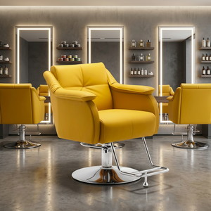 Silla de Cuero Comercial Popular 2026 con Asiento Grande y Reposabrazos Suaves, Adecuada para Dormitorio o Barbería - Product Image 1