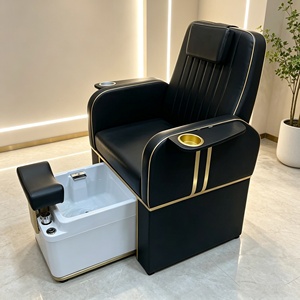 Fauteuil de pédicure de luxe en bois avec fauteuil inclinable électrique pour soins des pieds, idéal pour les salons de manucure et les massages des pieds - Product Image 1