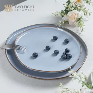 China Supplier Easily Clean Irregular 8'' 10.5'' Plates Set Porcelain Wholesale Price Fine Ceramic Dinner Sets Dinnerware Set