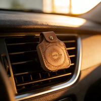 Diffuseur de parfum en cuir premium pour grille d'aération de voiture, longue durée, en métal, désodorisant pour voiture, vente en gros