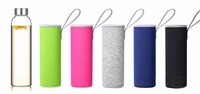 Bouteille en verre pour boisson, 300/420/550/750/1000ml, sans BPA, infuseur à thé et manchon en Nylon, 20 pièces, pour sportif, protection en Promotion