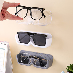 Wall Mounted Eyeglass <b>Storage</b> <b>Box</b> <b>Grey</b> Durable No Drilling Required For Sunglasses And Glasses Display Rack - Product Image 1