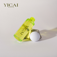 Bouteille de toner PET vide de 75ml 100ml 150ml 200ml Bouteille d'essence d'emballage cosmétique en plastique vert clair ambré avec couvercle en ABS vente en gros