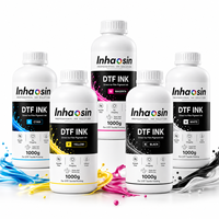 Encre d'impression DTF CMYKW à base d'eau, pigmentée, haute densité de couleur pour impression par transfert pour têtes d'impression I3200/DX5/4720 – Vente en gros