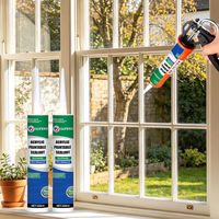 GUFENG Mastic acrylique direct pour fissures de béton, scellant acrylique pour vitres et cadres de fenêtres et de portes