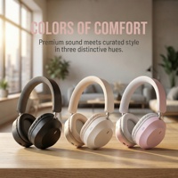 Headphone Gaming Nirkabel Over Ear 5.3 dengan Mic, Tahan Air IPX3, Latensi Rendah, untuk Olahraga B50