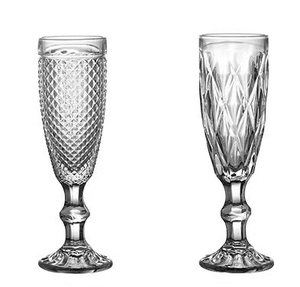 Verres à vin, gobelets, verrerie d'intégrité, flûte à champagne, gravure en diamant, verre utilisé, luxe, vente en gros d'usine, fête de mariage - Product Image 1
