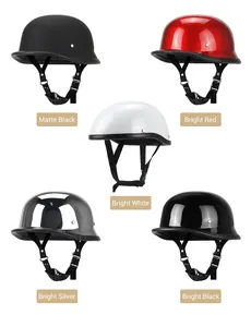 Medio <span class=keywords><strong>casco</strong></span> de motocicleta de cuero alemán, <span class=keywords><strong>casco</strong></span> Vintage, <span class=keywords><strong>Casco</strong></span> de Moto, <span class=keywords><strong>casco</strong></span> de cara abierta para motocicleta, piloto de motorista, certificación DOT - Product Image 2