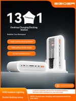 Station d'accueil de bureau 13-en-1 140W GaN avec Type C |   Boîtier SSD M.2 pour hub multiport 2.1 et USB-C