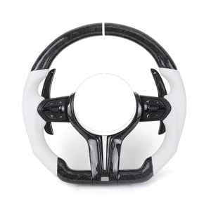 Volant de sport en cuir blanc forgé en fibre de carbone <span class=keywords><strong>M</strong></span> pour <span class=keywords><strong>BMW</strong></span> F10 F20 F21 F30 F36 M2 F87 M3 F80 M4 F82 F85 E70 E90 E91 E92 - Product Image 1
