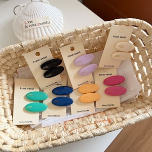 Candy Colors Oval Hair Clip Gold Logo Side Bangs Clip Set TikTok Famous Gentle Grip - Product Image 2