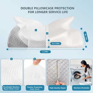 Hot Sale Einstellbare therapeut ische ergonomische Schlaf wellenform Bett kontur Cervi cal 100% Memory Foam Kissen - Product Image 2