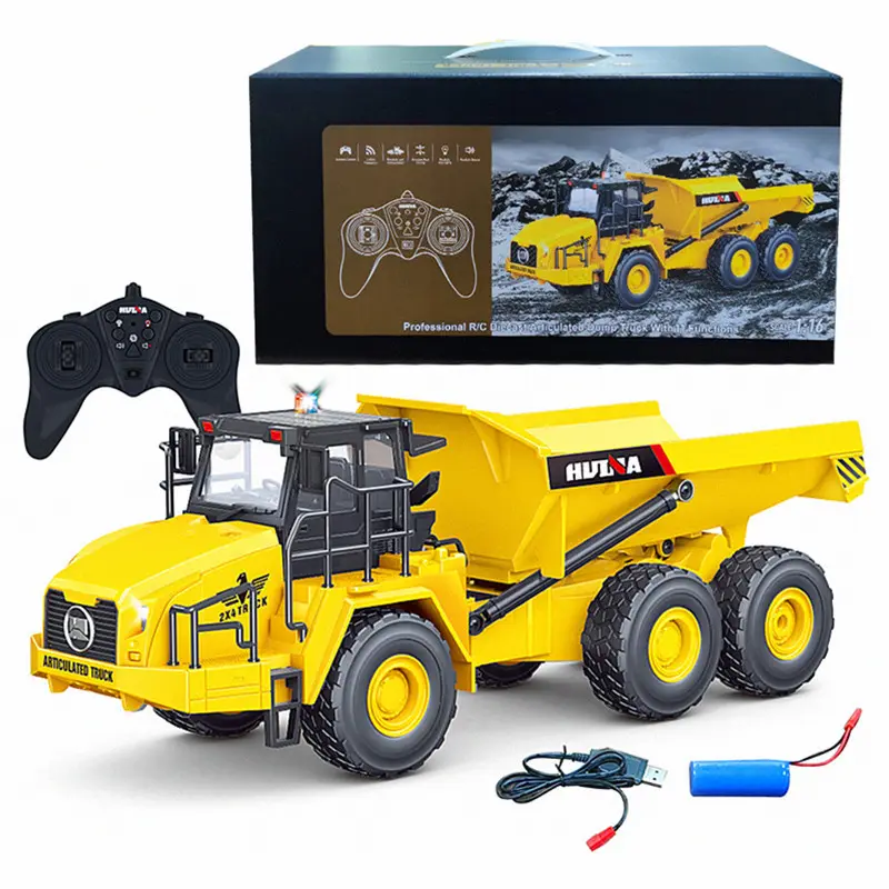 Hot Sale 1/16 11CH RC Dump Truck Toys Huina Construction Series Remote Control Truck Toy Engineering Radio Control Car