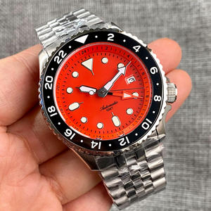 SKX001 Naranja NH34 <span class=keywords><strong>GMT</strong></span> Dive Steel Relojes mecánicos Hombres NH34 Movt <span class=keywords><strong>3</strong></span>,8 Crown 24 Hour Sports Chapter 120 clics Bisel Zafiro - Product Image 1