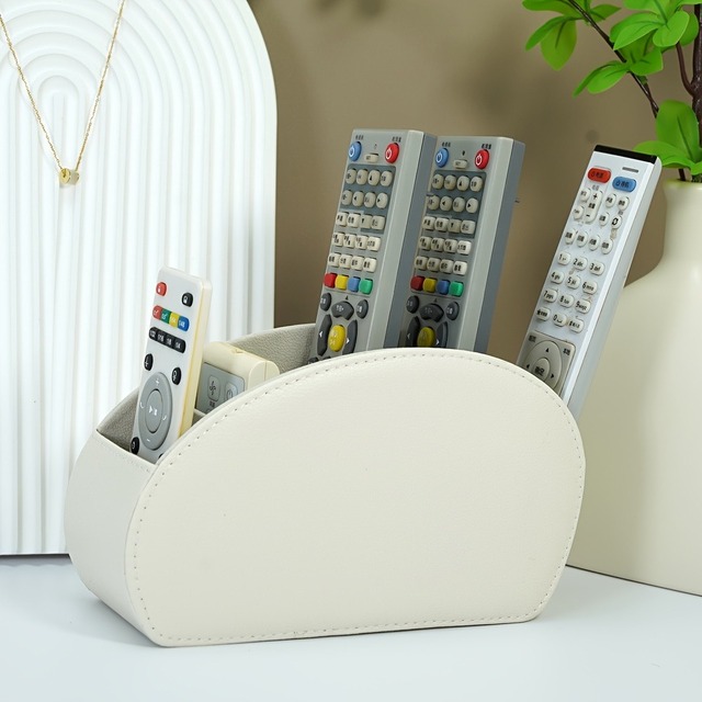 Multifunctional Remote Control Holder, Featuring 5 Compartments Suitable for Media Controllers, Office Supplies, Makeup Brushes.
