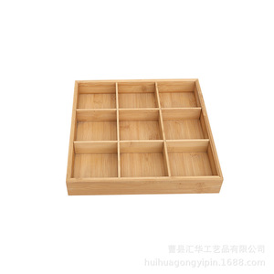 Solid wood nine-compartment <b>tray</b>, wooden grid <b>storage</b> box, multi-compartment wooden box, nine-compartment nut and succulent - Product Image 5