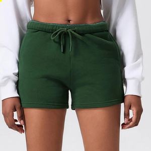 กางเกงขาสั้นออกกำลังกายสำหรับผู้หญิง ทรงหลวม สีพื้น ผ้าระบายอากาศ มีเชือกผูกเอว มีกระเป๋า - Product Image 6