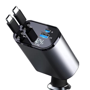 Nuovo Caricabatterie per Auto Portatile 4 <span class=keywords><strong>in</strong></span> 1 Personalizzabile all'Ingrosso, Adattatore di Ricarica Rapida Retrattile Tipo <span class=keywords><strong>C</strong></span> per iPhone e Android - Product Image 1