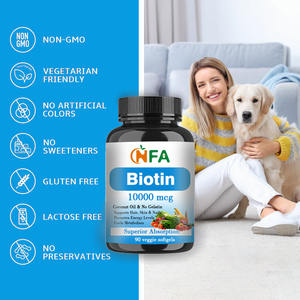 Personnalisation en usine sans gélatine 90 jours d'approvisionnement en biotine Gélules naturelles à la d-biotine Gélule alimente le métabolisme - Product Image 3