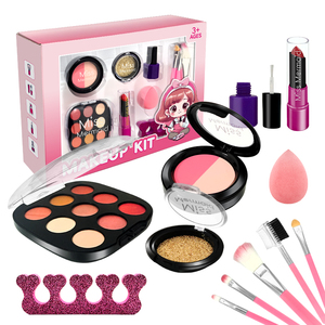 Dropshipping Shopfiy Ensemble de maquillage en plastique non toxique pour filles et enfants, jeu de simulation de cosmétiques pour enfants, kit de jeu de simulation - Product Image 1