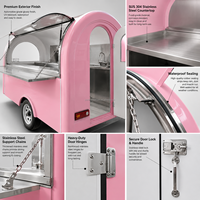 Mini-remorque alimentaire commerciale à essieu unique, remorque mobile pour café avec fenêtre de service, idéale pour les cafés de plage et les services de traiteur de desserts