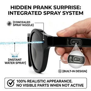 Black <b>Round</b> <b>Sunglasses</b> Spray Lens Glasses Portable Outdoor Eyewear With Air Pump for Travel - Product Image 3