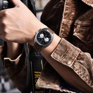 Montre chronographe de luxe pour homme PAGANI Design, style rétro sport, acier inoxydable, cadran panda 2024, quartz, verre saphir, 10 bars d'étanchéité - Product Image 6
