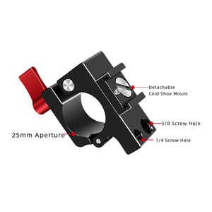Zapata caliente 25mm soporte de abrazadera de varilla de tubo 1/4 3/8 soporte de Monitor de tornillo para DJI Ronin M <span class=keywords><strong>Zhiyun</strong></span> Feiyu estabilizador MX aleación de aluminio - Product Image 2