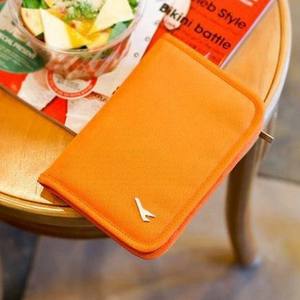 Porta Pasaportes de Tela Oxford Naranja de 7 Pulgadas, Color Sólido, Diseño de Avión, Organizador de Documentos de Viaje, Cartera para Tarjetas y Monedas - Product Image 1