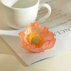 Tête de <span class=keywords><strong>fleur</strong></span> de pavot artificielle en plastique moulé par injection de 7,5 cm, style ancien, accessoire Hanfu, coiffe DIY, accessoires de photographie de mariage - Product Image 3