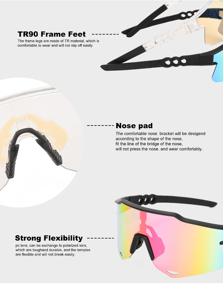 Hot Selling New Outdoor Pickleball Sport Sunglasses OEM ODM UV Protection Running and Cycling Sun Glasses