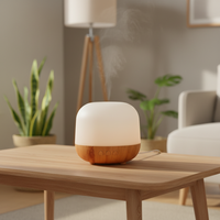 Diffuseur d'arômes à grain de bois 250 ml, humidificateur ultrasonique à brume froide pour huiles essentielles, purificateur d'air parfumé pour la maison, le bureau, le yoga et le spa