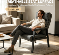 Chaise de mahjong ergonomique et durable avec dossier haut, coussin en éponge épaisse, fauteuil en métal pour salle de jeux, salle à manger, lecture