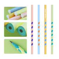 Crayon triangulaire en bois personnalisé avec impression UV, prise en main ergonomique, mine noire, nom et logo personnalisés pour enfants et étudiants, vente en gros