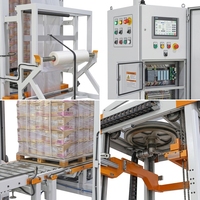 Machine d'emballage automatique à film étirable à froid pour palettes de céréales et aliments, ligne d'emballage de palettes entièrement automatique