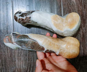 คริสตัลขายส่งสำหรับบำบัดรักษา รูปทรงอวัยวะเพศชาย แกะสลักอย่างสมจริง ทำจากคริสตัลควอตซ์และแคลไซต์ สำหรับผู้หญิงสำเร็จความใคร่ด้วยตนเอง - Product Image 2