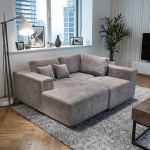 Tissu minimaliste moderne en mousse pour salon ensemble de canapé-lit modulaire convertible pliable compressé sous vide - Product Image 6