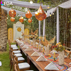 LEDA ชุดตกแต่งงานเลี้ยงครอบครัวสไตล์โมเดิร์น ฉากหลังอะคริลิคแบบโปร่งลายฉลุสไตล์อิสลามขนาดเล็ก - Product Image 4