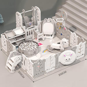 Corralitos para Bebés, <span class=keywords><strong>Parque</strong></span> Infantil Plegable, Valla para Niños Pequeños, Plástico Ecológico, Columpio de Lujo para Bebés - Product Image 1