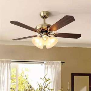 <span class=keywords><strong>Ventilateur</strong></span> <span class=keywords><strong>de</strong></span> <span class=keywords><strong>plafond</strong></span> à télécommande 5 pales <span class=keywords><strong>de</strong></span> 52 pouces à moteur DC haute efficacité avec lampe pour bureau - Product Image 2